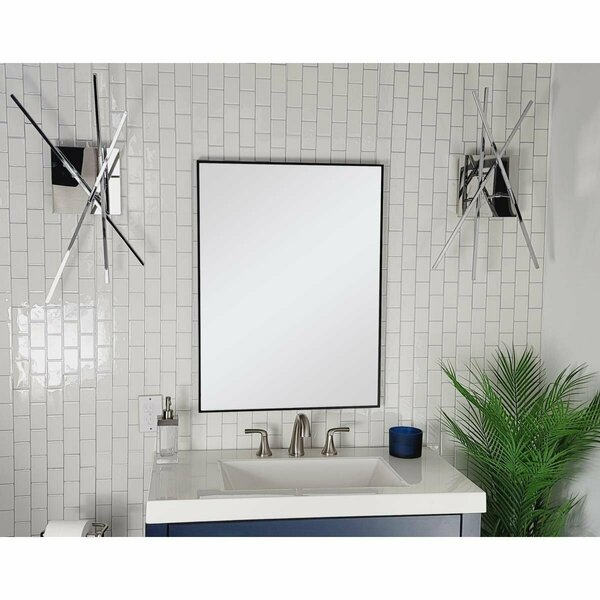 Decor Wonderland 24 x 32 in. Venta Modern Black Framed Wall Mirror with Dual Mounting Brackets B0006